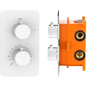 Best Design White 2-weg inbouw douchethermostaat met inbouwbox wit