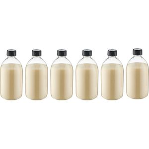 Scrubzout Vanille 650 gram - Fles met zwarte dop - set van 6 stuks - Hydraterende Lichaamsscrub