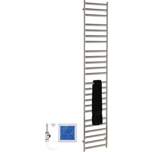 SSI Design Athena elektrische radiator met witte digitale thermostaat RVS geborsteld 160x60cm 600W