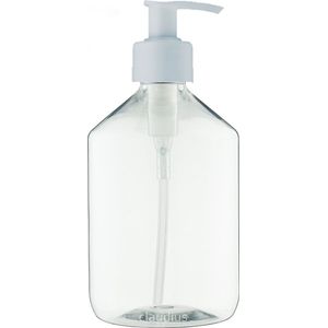 Lege plastic fles 500 ml PET apothekersfles transparant - met witte pomp - set van 10 stuks - navulbaar - leeg