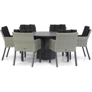 Garden Collections Oxbow/Graniet rond 140 cm dining tuinset 7-delig