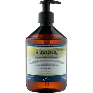Rijstolie 500 ml met pomp - 100% en koud geperst - goed voor huid, haar en lichaam