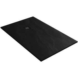 Sanituba Crag douchebak 100x160x3cm mat zwart