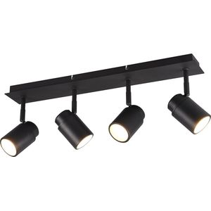 Trion Artion - LED Plafondspot - Mat Zwart - GU10 Fitting - Spatwaterdicht IP44 - Rechthoek - Aluminium