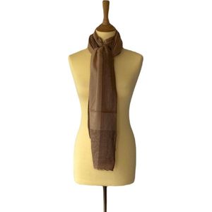 Kasjmier sjaal bruin - sjaal met licht zichtbaar Paisley patronen – 100% kasjmier