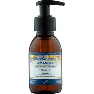Massageolie Amandelolie 125 ml met pomp - 100% natuurlijk - biologisch en koud geperst
