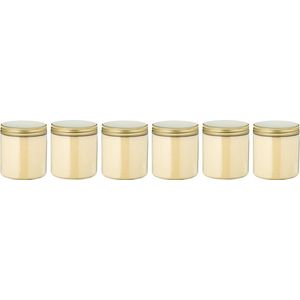 Scrubzout Vanille 300 gram - Pot met gouden deksel - set van 6 stuks - Hydraterende Lichaamsscrub