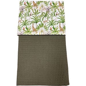 baby deken kinderwagen deken wieg deken jungle papegaai legergroen 60 x 90 cm