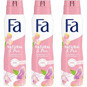 Fa Deospray Natural And Pure Rose - Voordeelverpakking 3 x 150 ml