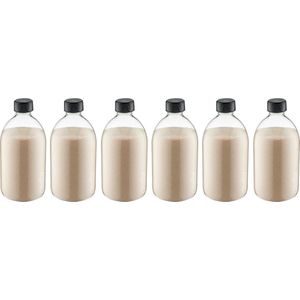 Scrubzout Amandel 650 gram - Fles met zwarte dop - set van 6 stuks - Hydraterende Lichaamsscrub