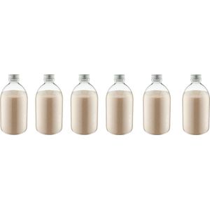 Scrubzout Amandel - 650 gram - Fles met aluminium dop - set van 6 stuks - Hydraterende Lichaamsscrub