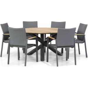 Lifestyle Brandon/Fabriano 150 cm rond dining tuinset 7-delig