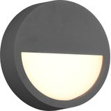 LED Tuinverlichting - Wandlamp Buitenlamp - Trion Pido - 9W - Warm Wit 3000K - Rond - Mat Antraciet - Aluminium