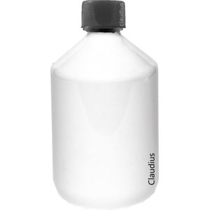 Lege plastic fles 500 ml PET apothekersfles wit - met zwarte ribbeldop - set van 10 stuks - navulbaar - leeg