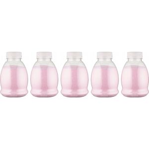 Scrubzout Rozen - 375 gram - Fles met transparante dop - Set van 5 stuks - Hydraterende Lichaamsscrub