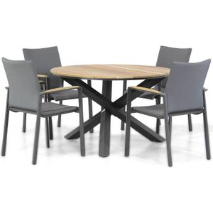 Lifestyle Brandon/Fabriano 120 cm rond dining tuinset 5-delig