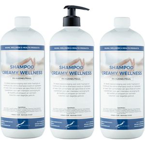 Shampoo Creamy Wellness - 1 Liter - set van 3 stuks - Gratis pomp