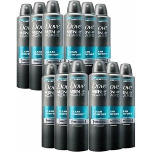 Dove XL Deo Spray Men+Care  - Clean Comfort - JUMBOPAK - 12 x 250 ml