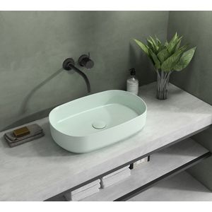 Isvea Infinity Oval waskom 55x36cm mat mintgroen