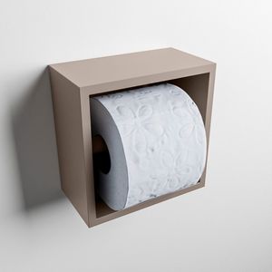 KAZAI.® Design Toiletrolhouder 'Leif' - Met Plankje | Geen Boren Nodig Gemaakt Van Roestvrij Staal En Echt Bamboehout Toiletrolhouder Wc Rolhouder Voor Badkamer Mat Zwart
