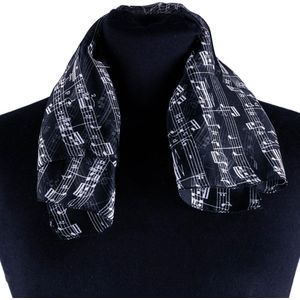 Chiffon sjaal zwart/wit 50x50 cm