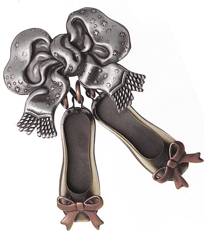 Drie Kleurige Broche - Balletschoenen - Metaal - Vrije Vorm - Ongeveer 10 cm