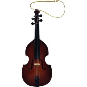 Kerstversiering contrabas 13 cm - Gebroken wit - 0