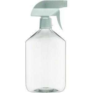 Lege plastic fles 500 ml PET apothekersfles transparant - met witte spraykop - set van 10 stuks - Navulbaar - leeg