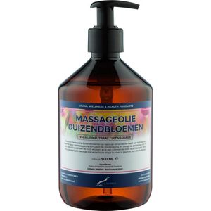Massageolie Duizendbloemen 500 ml met pomp - 100% natuurlijk - biologisch en koud geperst