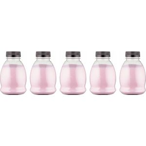 Scrubzout Rozen - 375 gram - Fles met zwarte dop - Set van 5 stuks - Hydraterende Lichaamsscrub