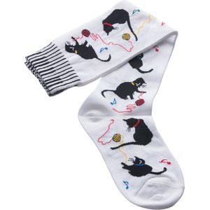 Kniekousen - Wit - Kittens en Pianotoetsen