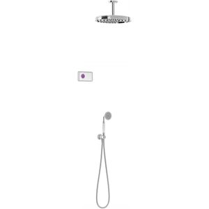 Tres Shower Technology Clasic elektronische inbouwthermostaat met regendouche en handdouche plafondmontage chroom