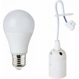 Verhuisfitting Set 10 Stuks - E27 Fitting - 15W - Helder/Koud Wit 6500K - Wit