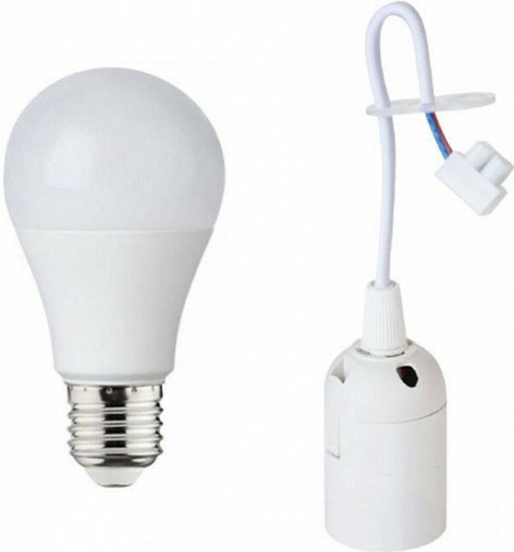 Verhuisfitting Set 10 Stuks - E27 Fitting - 15W - Helder/Koud Wit 6500K - Wit