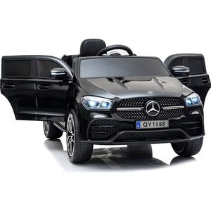 Mercedes Benz GLE 450 12V Elektrische kinderauto | Accu Auto voor kinderen met Rubberen banden en Leren zitje (Zwart)
