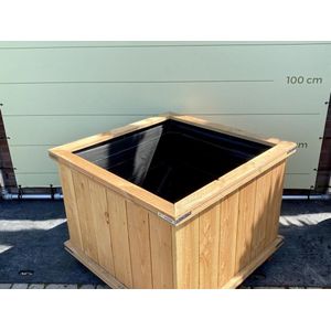 Hardhouten bak - Bloembak - Plantenbak voor buiten - Afmeting - 120x120x70cm