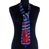 Stropdas met contrabas, marineblauw