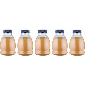Scrubzout Appel-Kaneel - 375 gram - Fles met Zwarte dop - Set van 5 stuks - Hydraterende Lichaamsscrub