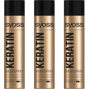 Syoss Haarspray / Haarlak – Keratine - Voordeelverpakking 3 x 400 ml