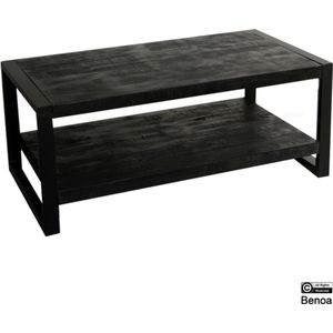 Zwarte salontafel met onderblad 110x60x45cm