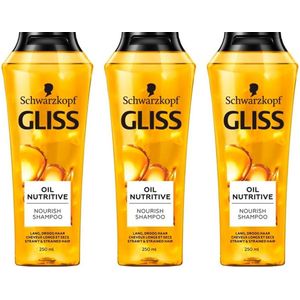 Gliss Kur Shampoo Oil Nutrive - Voordeelverpakking 3 x 250 ml