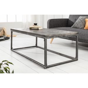 Industriële salontafel massief Mangohout 100 cm grijs mangohouten frame, gebogen