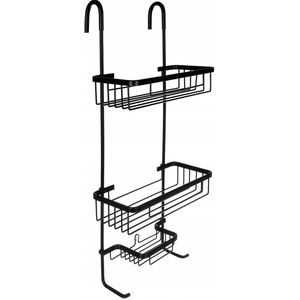 Doucherek - Maxozo Saris - 3 Laags - Hangend - Badkamerrek Zonder Boren - Onderhoudsvrij - Zwart