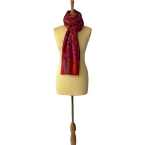 Dames sjaal Kani - roze met meerkleurig Kani design