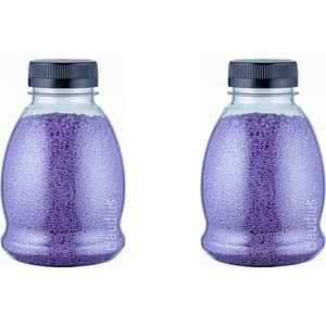 Badkaviaar Lavendel - 225 gram - Fles met zwarte dop - set van 2 stuks - bad parels voor in bad