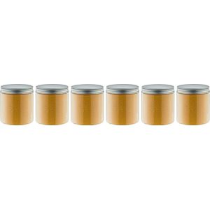 Scrubzout Appel-Kaneel 300 gram - Pot met aluminium deksel - set van 6 stuks - Hydraterende Lichaamsscrub