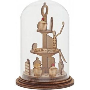 Stolp BESTE MOEDER  vintage miniatuur stolp, miniatuur decoratieve handgemaakt kunstwerkje - glas - 8.5x5x5
