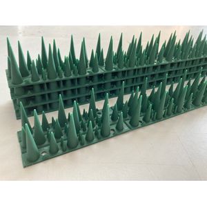 Black Beauty Bird Spikes - Groen - 5 stuks - Vogelweringspinnen, vogelpinnen, duivenpinnen, anti katten klim strips, vogelschroot, duivenverjager, vogelverjager, vogelwering, duivenwering, kattenpinnen, marterpinnen