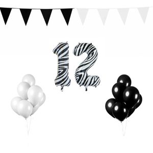 12 jaar Verjaardag Versiering Pakket Zebra