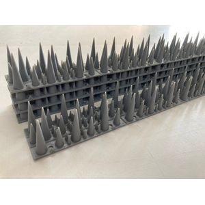 Black Beauty Bird Spikes - Grijs - 5 stuks - Vogelweringspinnen, vogelpinnen, duivenpinnen, anti katten klim strips, vogelschroot, duivenverjager, vogelverjager, vogelwering, duivenwering, kattenpinnen, marterpinnen